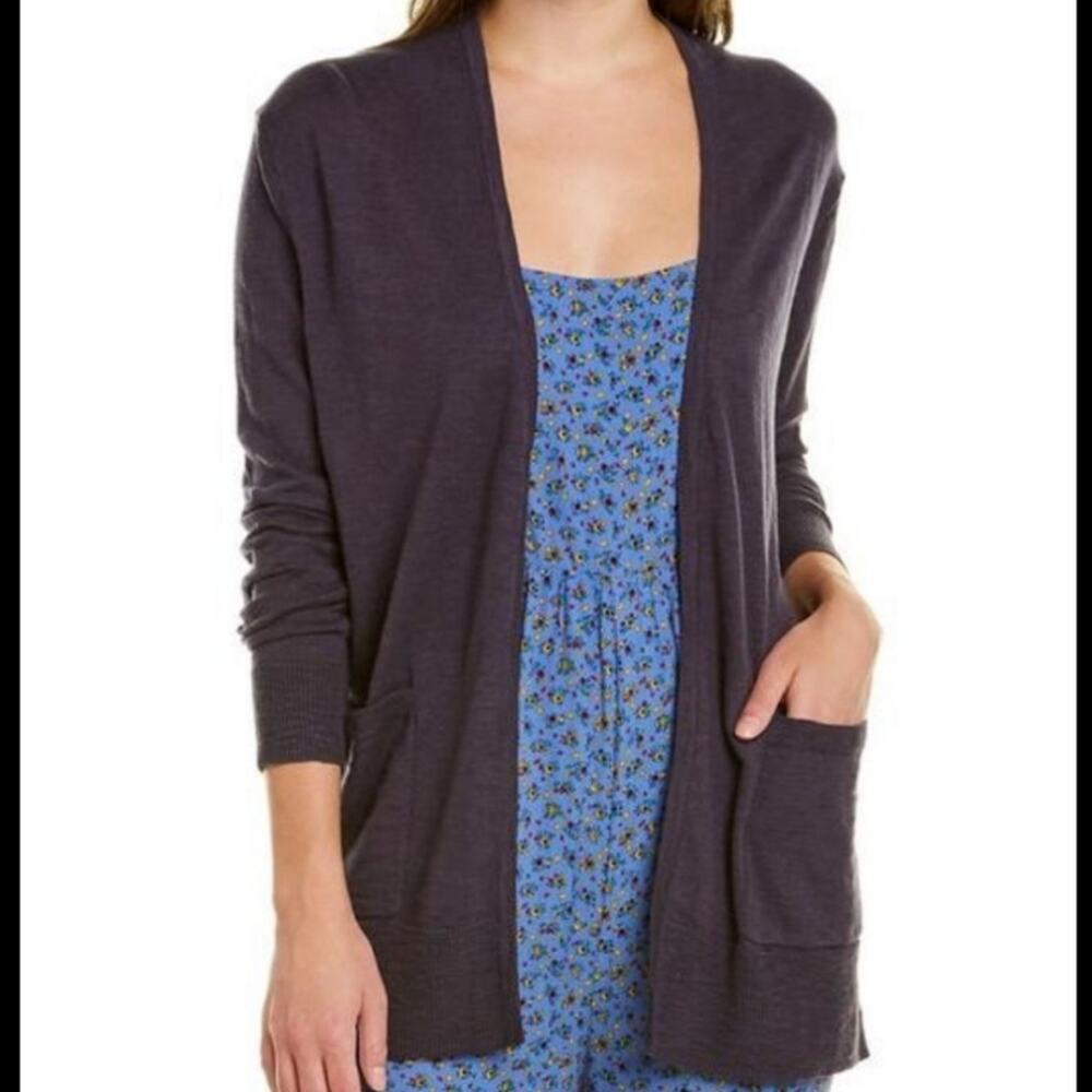 Madewell Puprle Bradley Pocket Cardigan Sweater